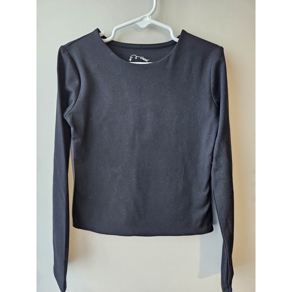 Art Class Girls Black Long Sleeve Fitted Top Size S 6/7 Soft Stretch Shirt‎